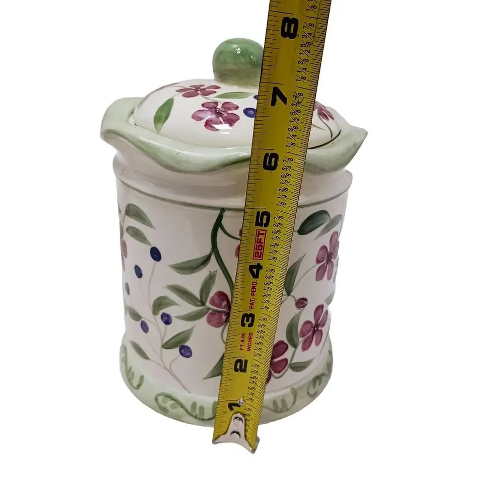 Butterfly Berries Ceramic Canister 7.5